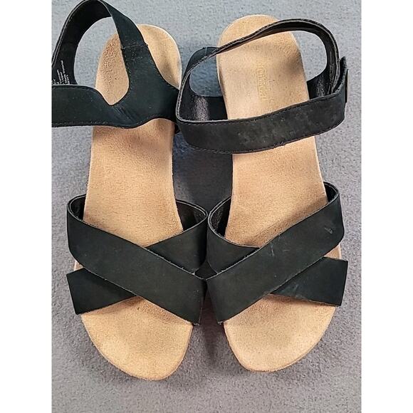 Bjorndal Darcy Black Leather Strappy Wedge Sandals 8M - Picture 8 of 9